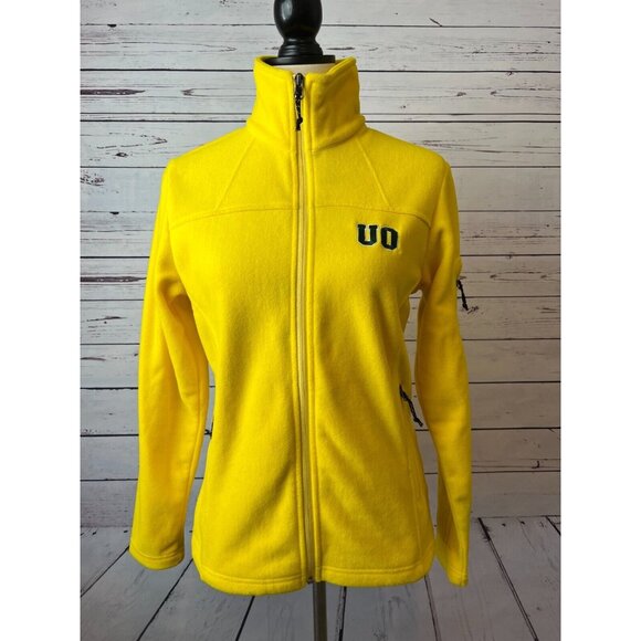Oregon Ducks Columbia Fleece Jacket Small Womens Full Zip University NCAA Script - Picture 2 of 13